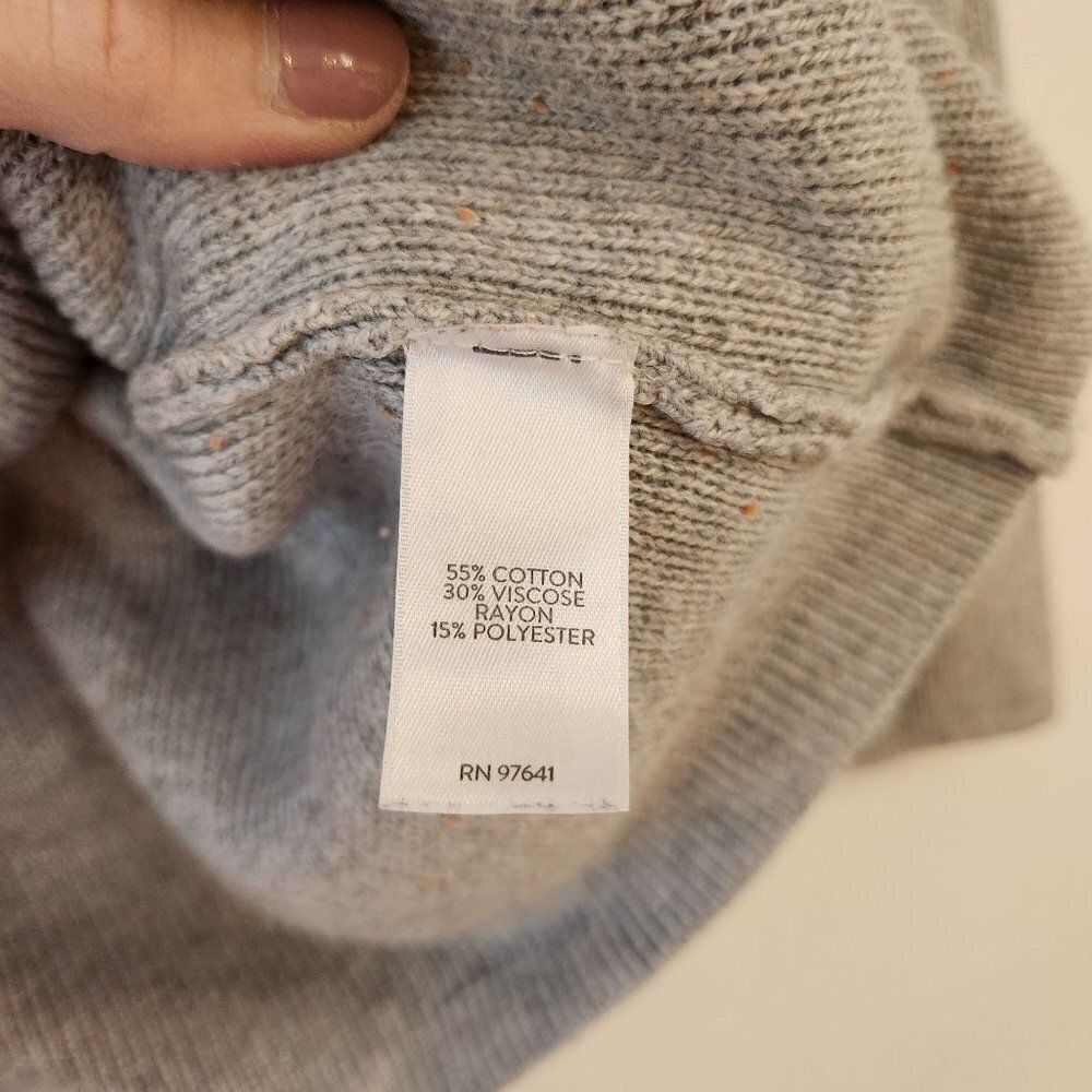 J. Jill Cotton Blend Grey Longline Knit Sweater Women's Size XS - Picture 5 of 6